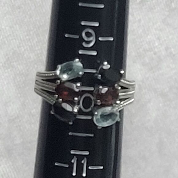 Garnet, Topaz, Spinel Open Band Ring - Picture 14 of 15